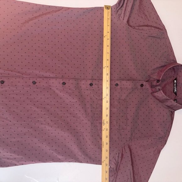 Travis Mathew Tidbits Button Down Heather Tawny Port size Large Short Sleeve - Picture 10 of 13